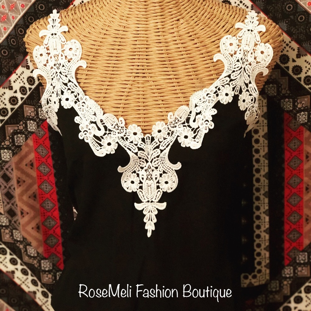 Black/White Lace Blouse/Camisole